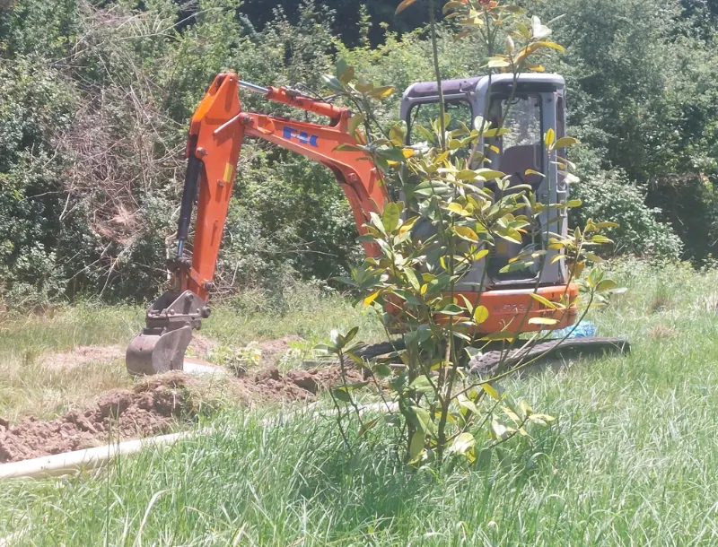 Préparation du terrain pour le bain nordique-Auvergne Kota-hébergement insolite-séjour-week-end famille-cabane en bois-détente-loisirs-écotourisme-tourisme-kota finlandais-Vichy-Brugheas-Bellerive sur allier-Auvergne